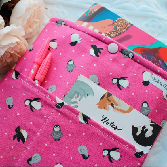 Medium Book Sleeve (Handmade) ~ White Rose Co. - Picture 2 of 5